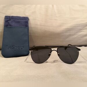 Le Specs The Prince Matte Black Aviator Sunglasses